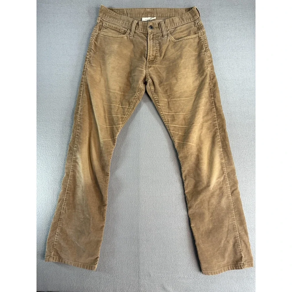 Levi's 514 Pants Mens 32x32 Brown Slim Straight Corduroy Khakis Casual 5-Pocket